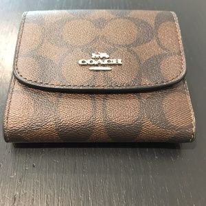 Coach Tri-Fold Wallet - Neon Green Interior